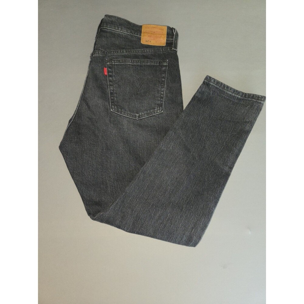 Levi's Premium 501 S Skinny Black Denim Jeans Women's Size 32x28 Measures 16x39